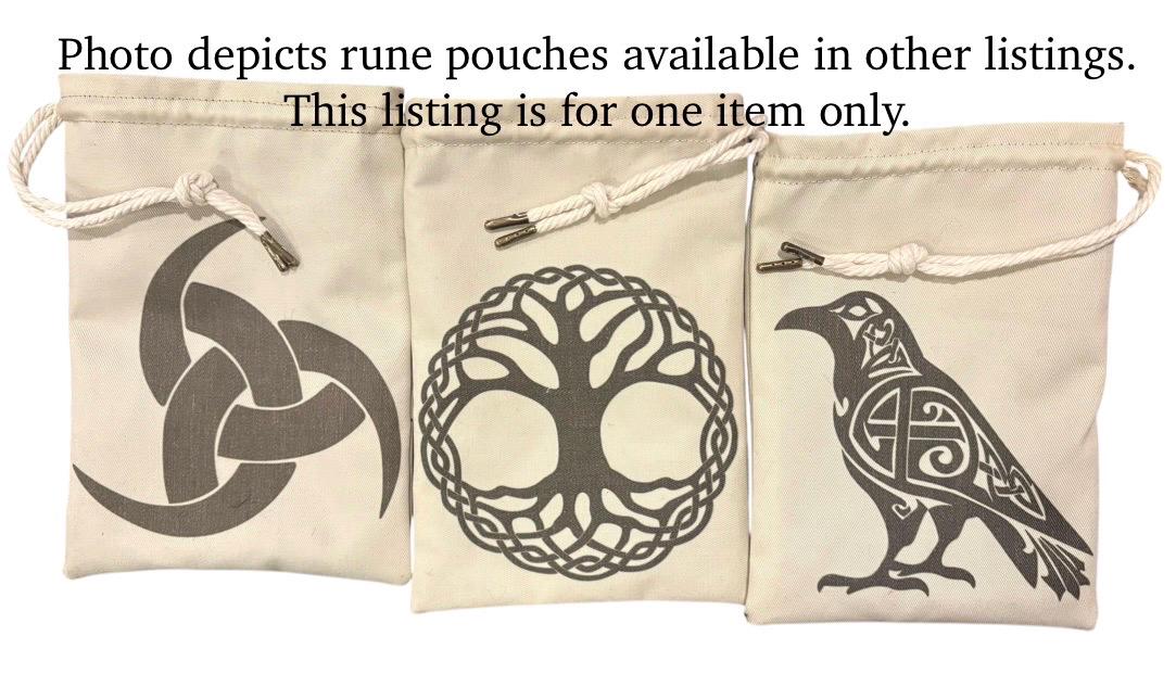 Rune Casting Pouch with Odin’s Horn – Handmade Mystic Charm Storage Bag for Ritual, Divination & Norse and Pagan Traditions