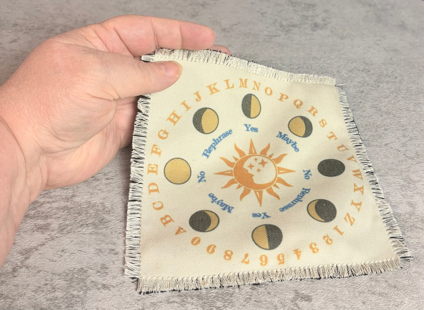 Sun & Moon Pendulum Mat | Handmade Divination Cloth for Pendulum Readings, Altar Decor - Spiritual Practice
