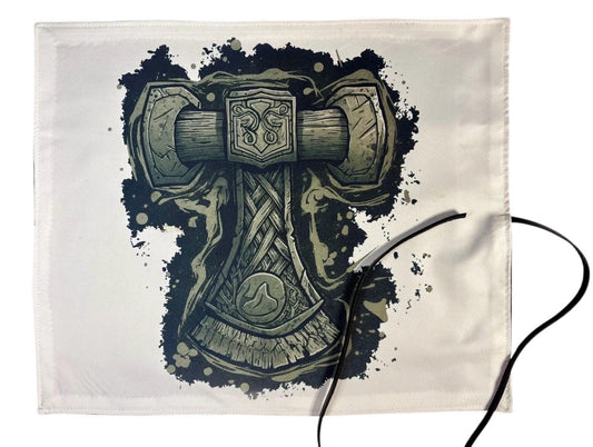 Thor’s Hammer Tarot Deck Wrap – Leather or Satin Closure, Nordic-Inspired