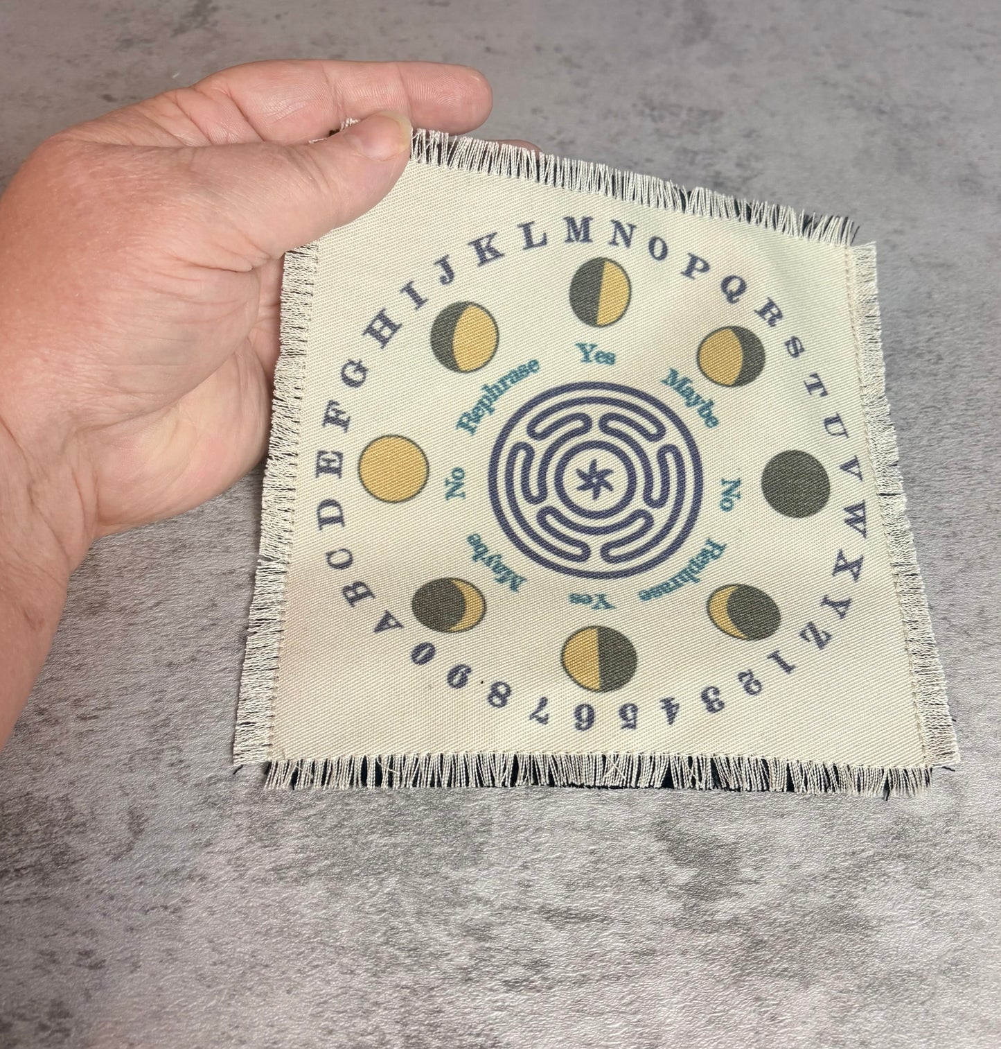 Handmade Pendulum Mat with Hecate’s Wheel Design. Arizona Made Divination Board, Yes No Guidance Tool, Altar Mat for Dowsing
