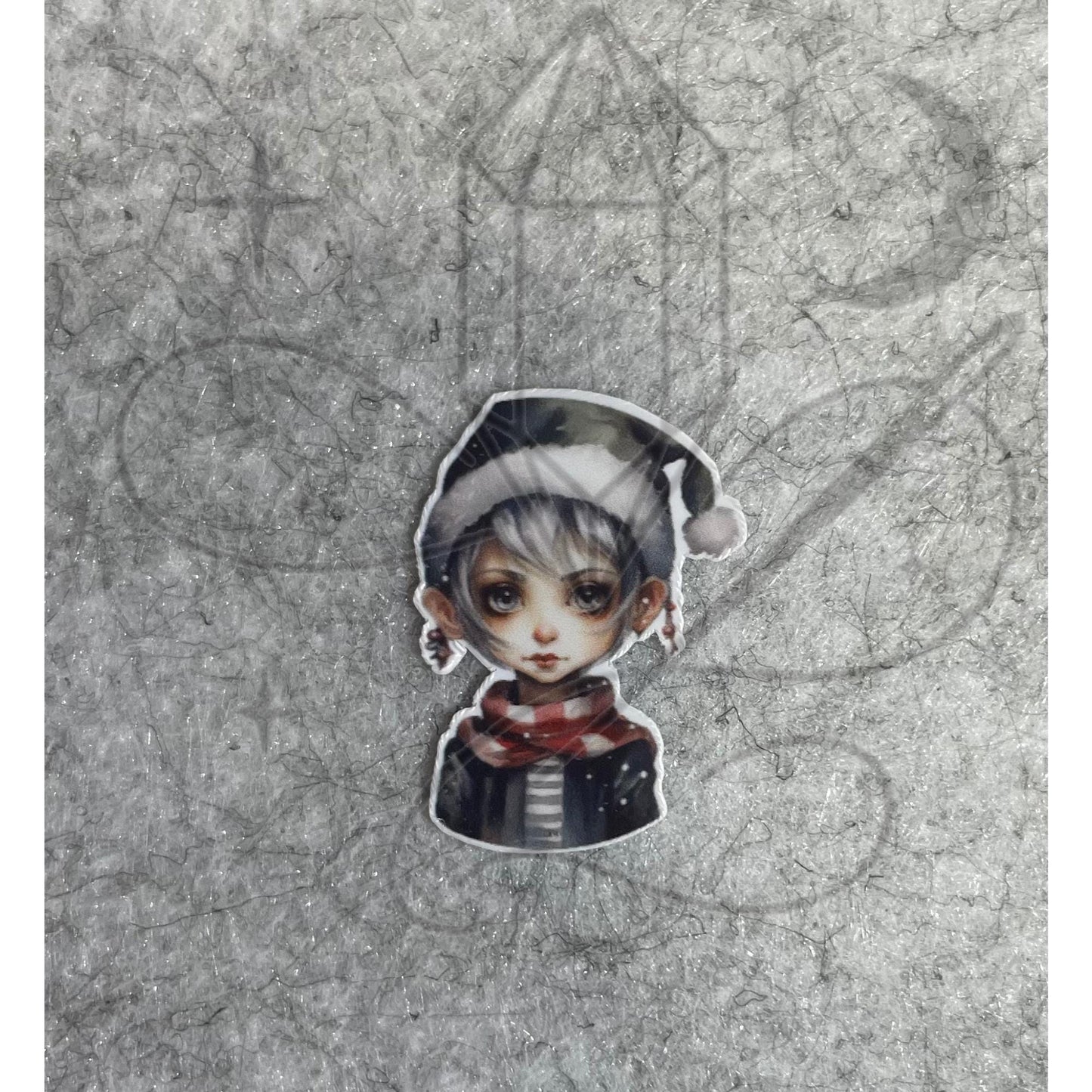 Gothic Christmas Sticker Set – 14 Glossy 1" Round Stickers