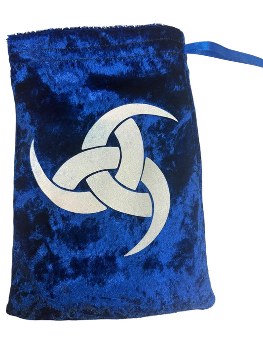 Odin’s Horn Tarot Bag – Blue Velvet Drawstring Deck Pouch