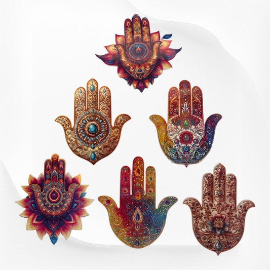 Set of 6 Hamsa Hand Vinyl Stickers