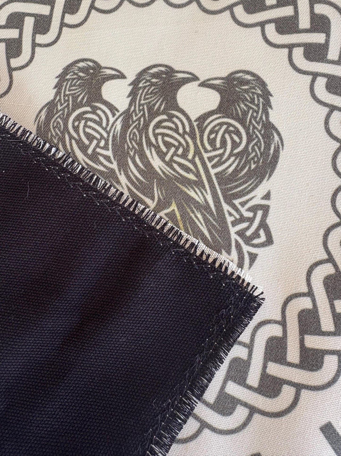 Raven Rune Casting Mat with Elder Futhark – Handmade Divination & Ritual Altar Cloth for Pagan, Norse and Witchcraft Use
