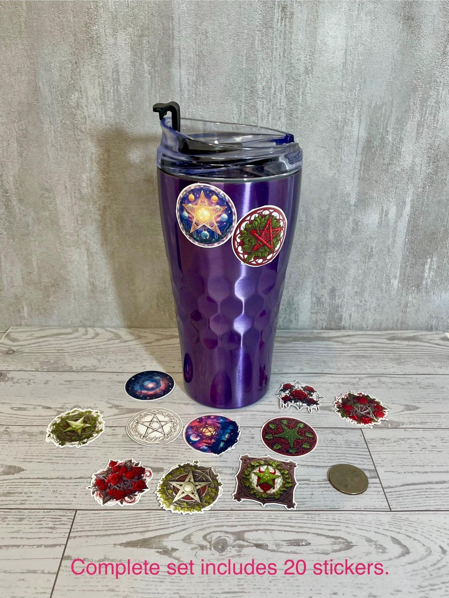 Witchy Pentacle Nature Sticker Set – Waterproof, High-Res, 20pcs
