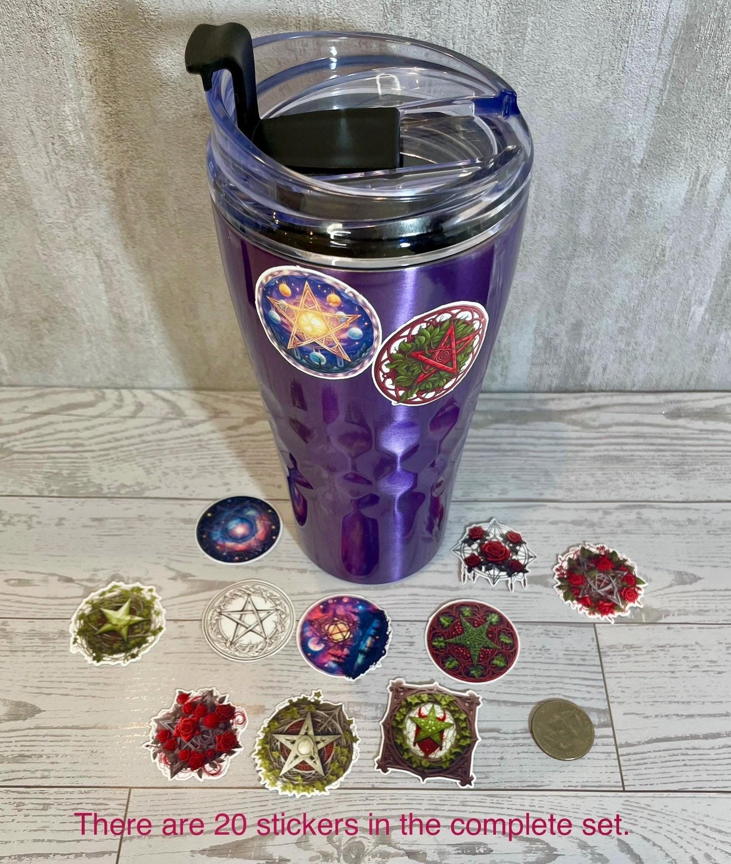 Witchy Pentacle Nature Sticker Set – Waterproof, High-Res, 20pcs