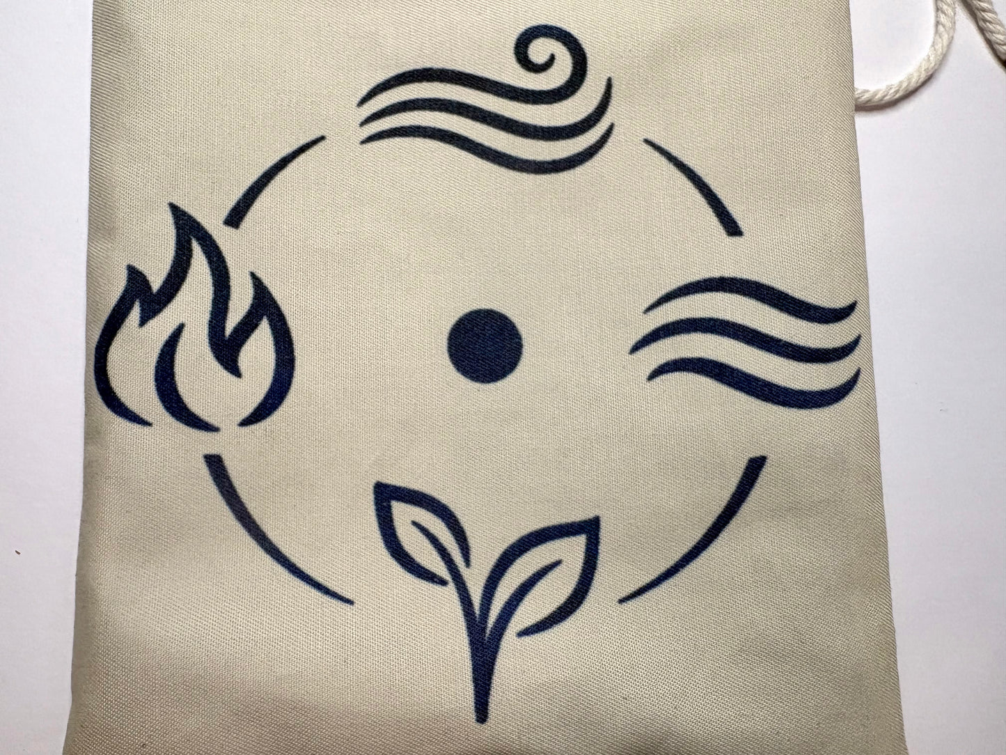 Elemental Rune Casting Mat & Storage Set | Divination Cloth & Large Drawstring Bag