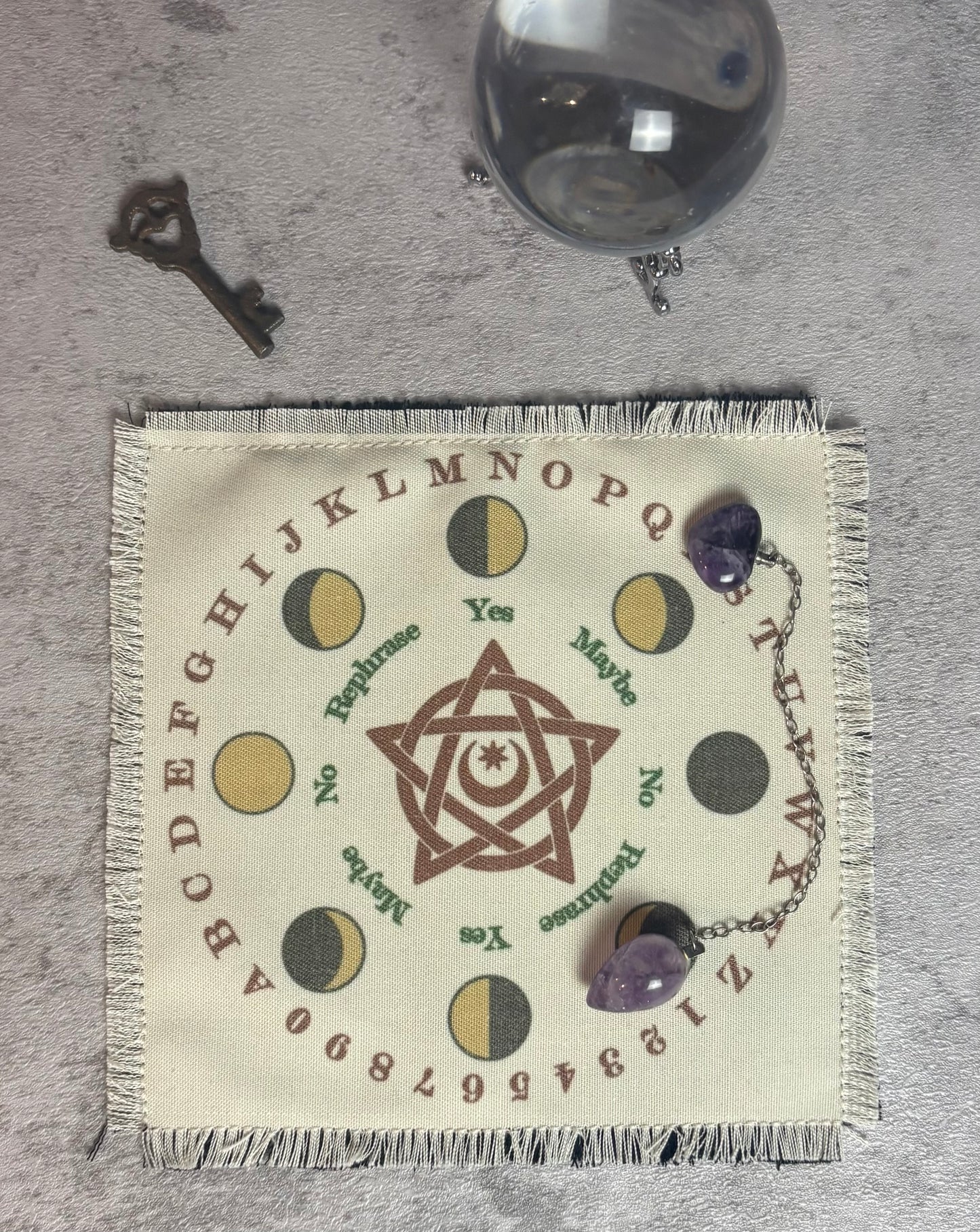 Pentacle Pendulum Mat - Handmade Divination Cloth for Dowsing, Altar Work & Spiritual Practice