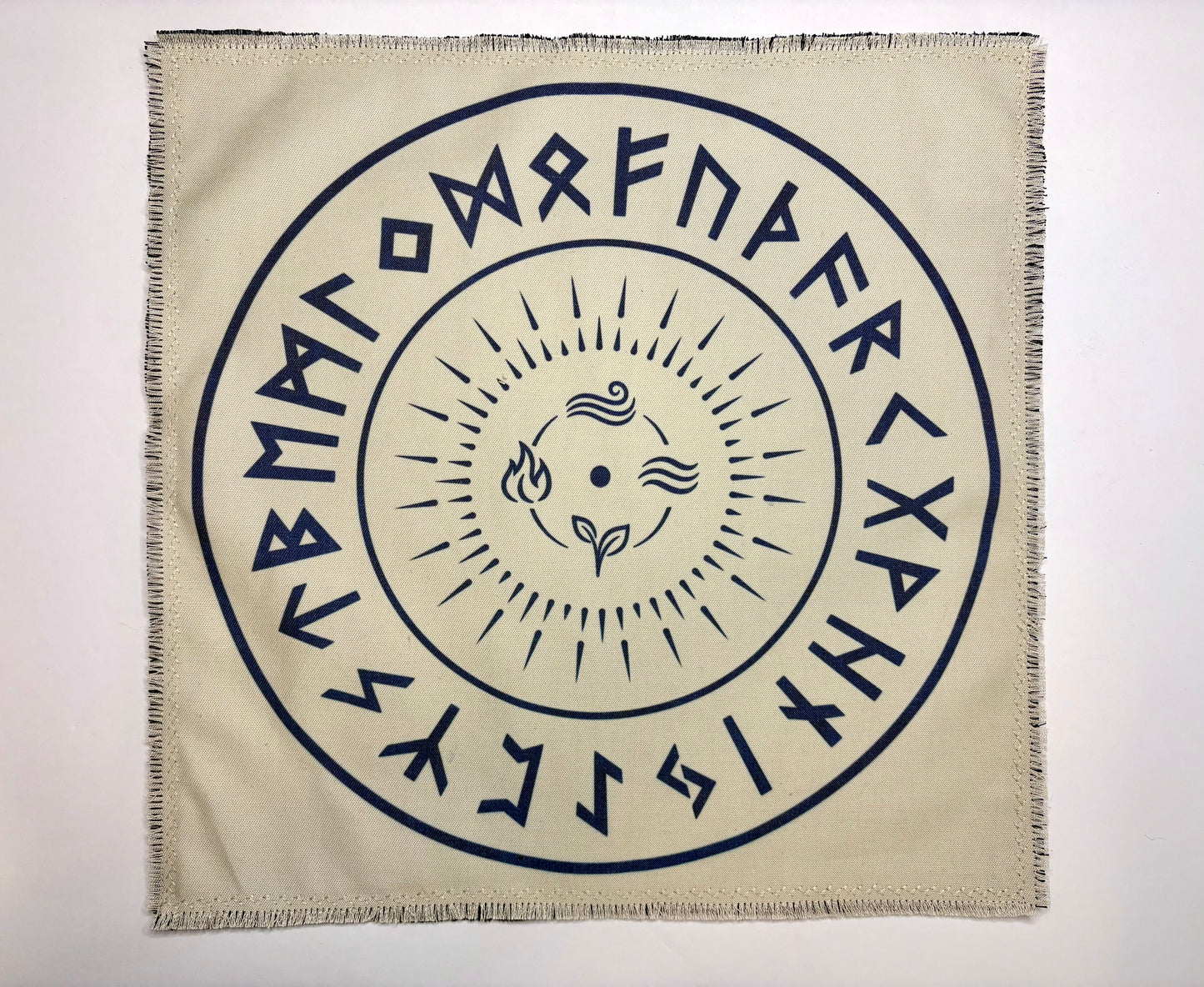 Elemental Rune Casting Mat & Storage Set | Divination Cloth & Large Drawstring Bag