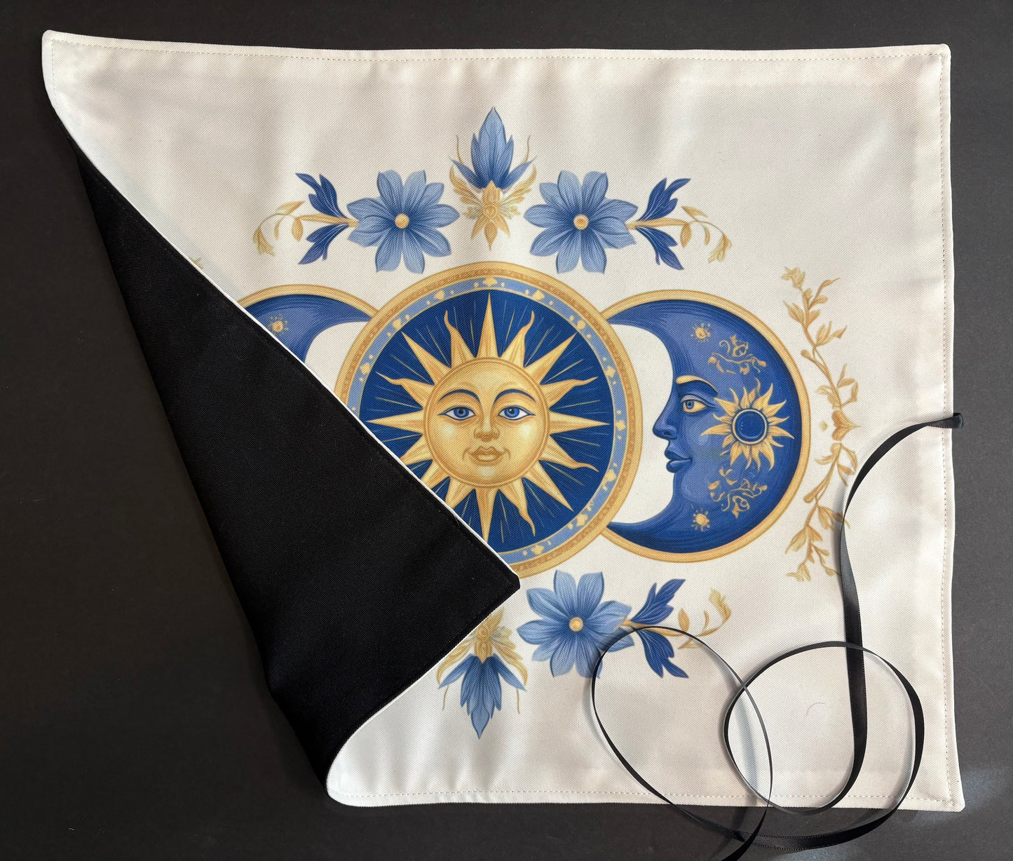 Celestial Sun and Moon Tarot Deck Wrap – Tarot & Oracle Card Protector & Reading Mat
