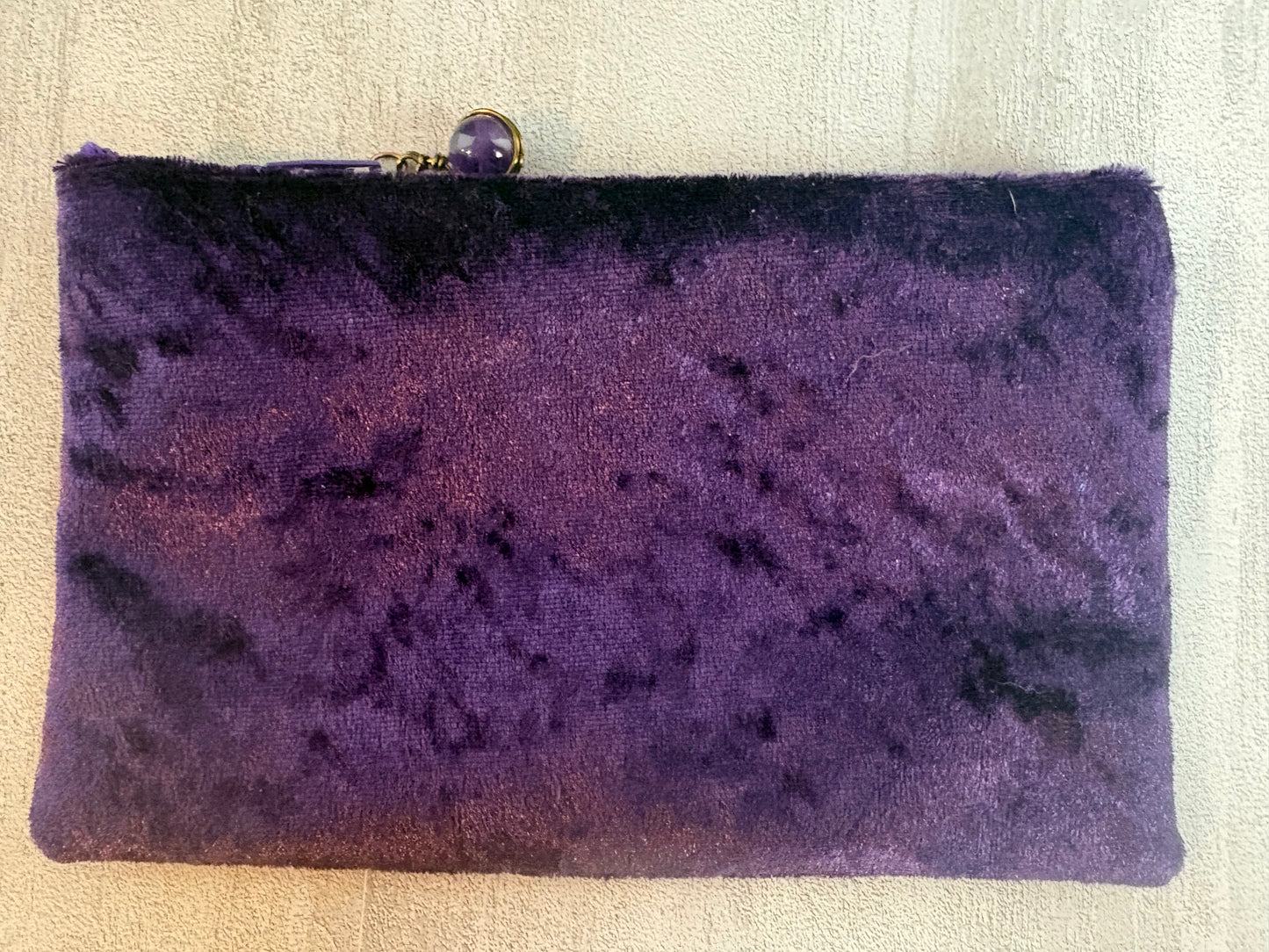 Small Velvet Tarot Pouch with Zipper | Satin Lined Case for Crystals, Charms & Divination Tools | Customizable Mini Storage Bag