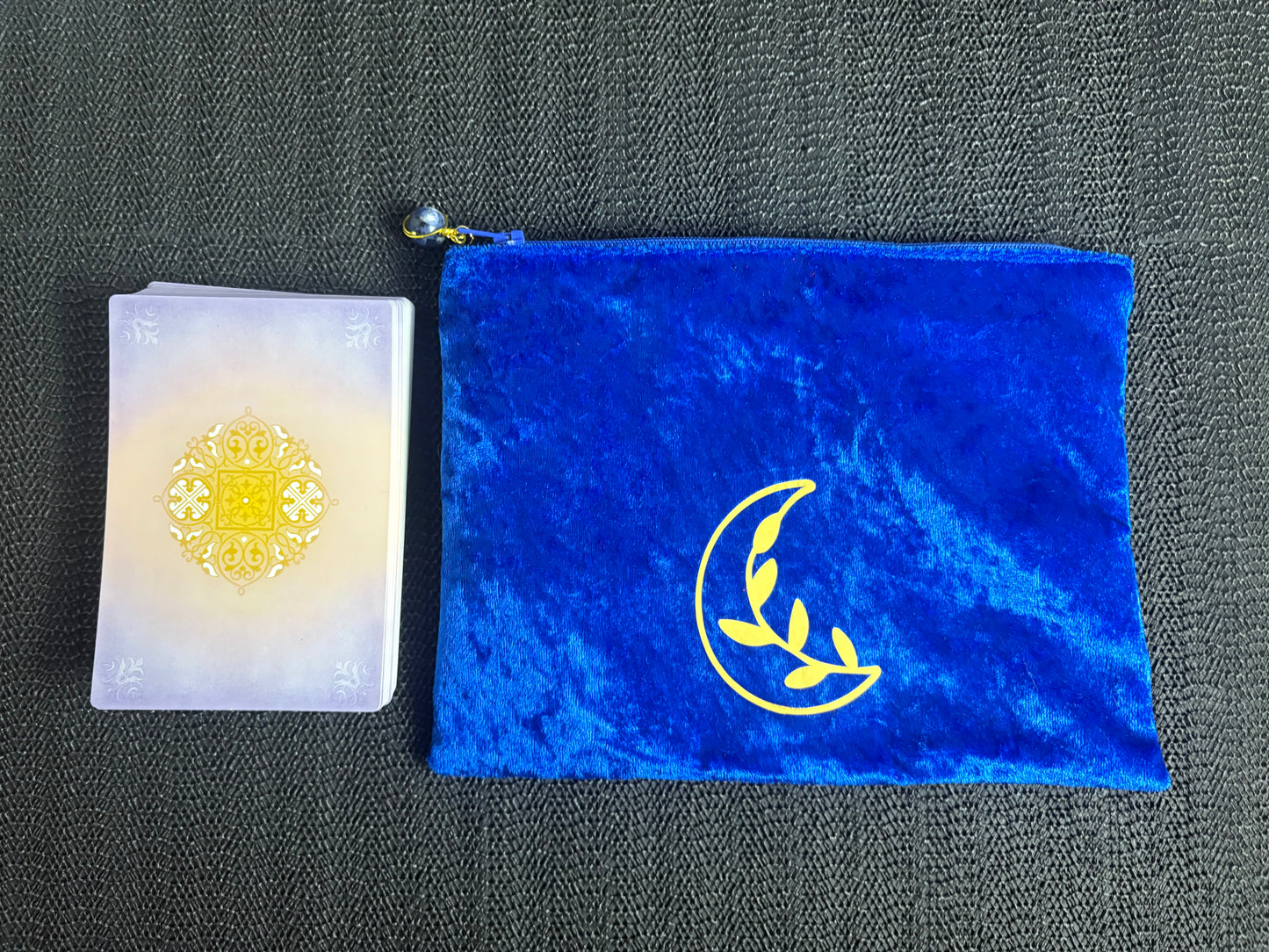 Handmade Medium Velvet Tarot Zipper Bag | Secure Deck Holder for Oracle Cards & Ritual Tools | Custom Divination Storage Pouch