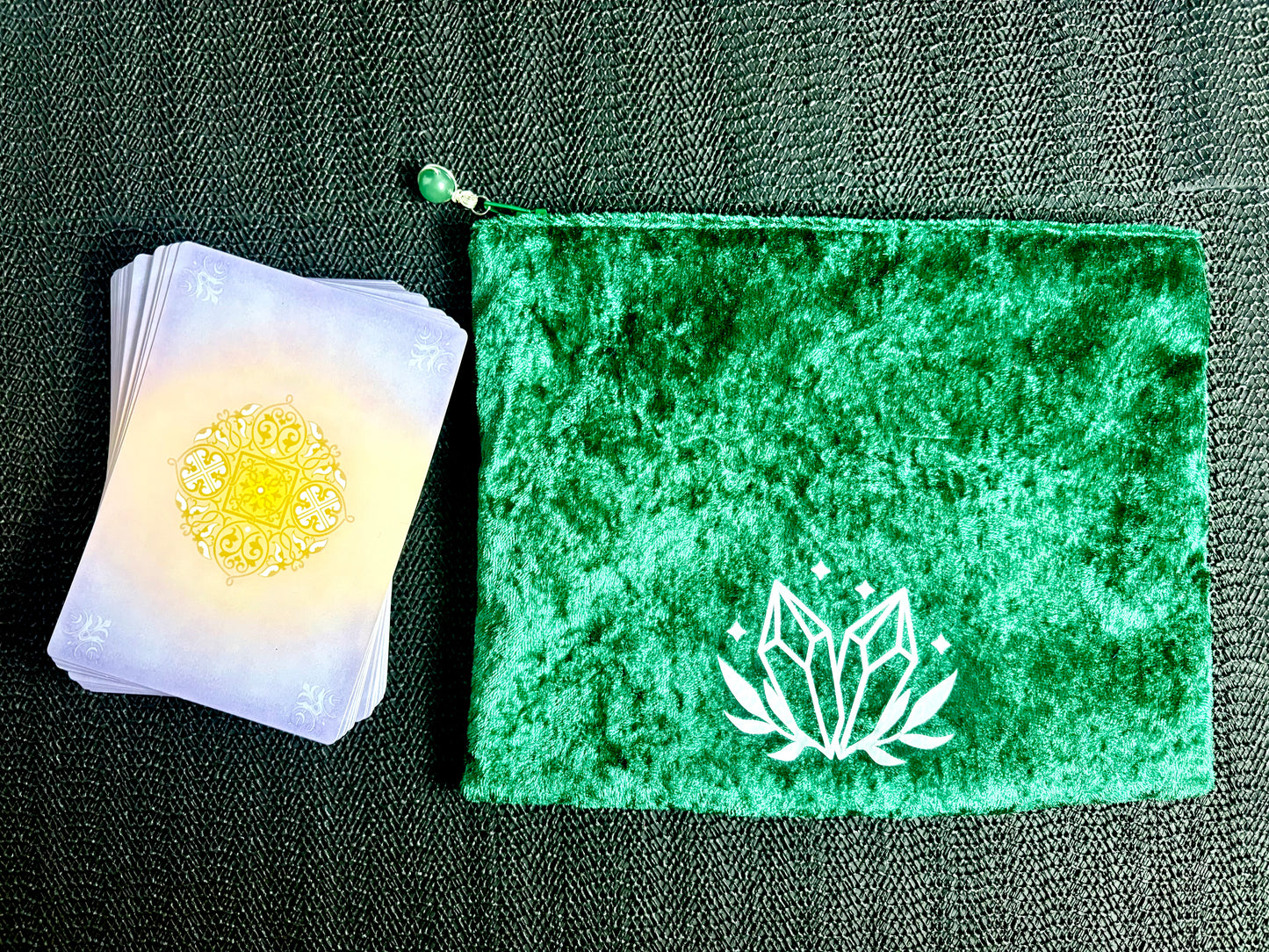 Handmade Medium Velvet Tarot Zipper Bag | Secure Deck Holder for Oracle Cards & Ritual Tools | Custom Divination Storage Pouch