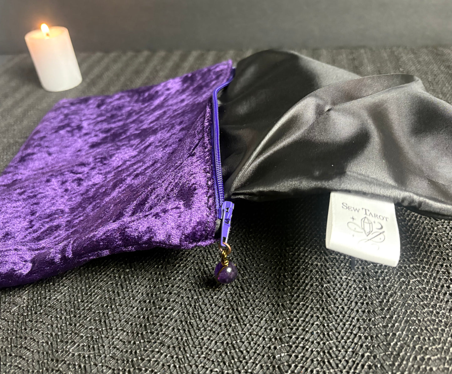Handmade Medium Velvet Tarot Zipper Bag | Secure Deck Holder for Oracle Cards & Ritual Tools | Custom Divination Storage Pouch