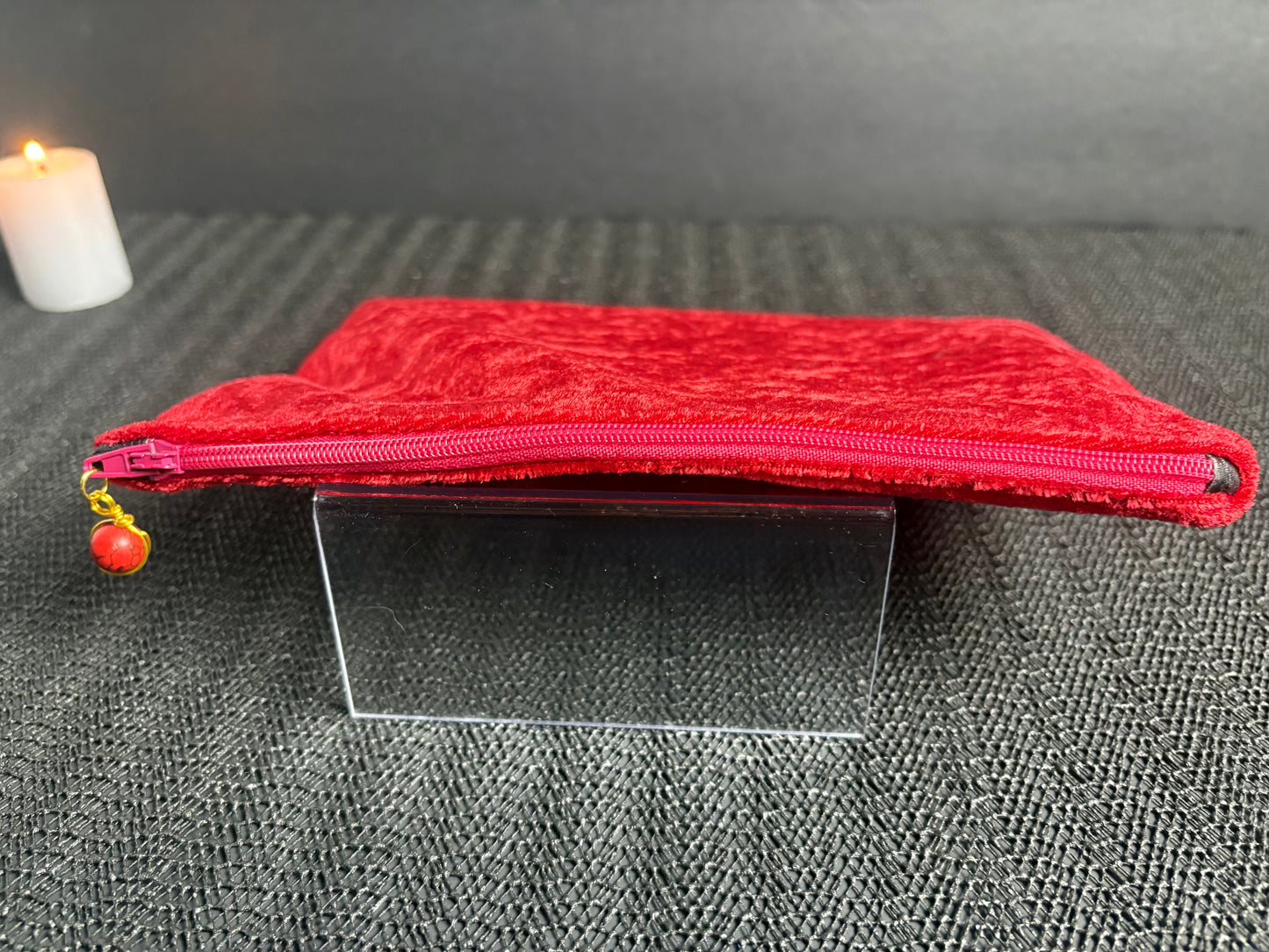 Handmade Medium Velvet Tarot Zipper Bag | Secure Deck Holder for Oracle Cards & Ritual Tools | Custom Divination Storage Pouch