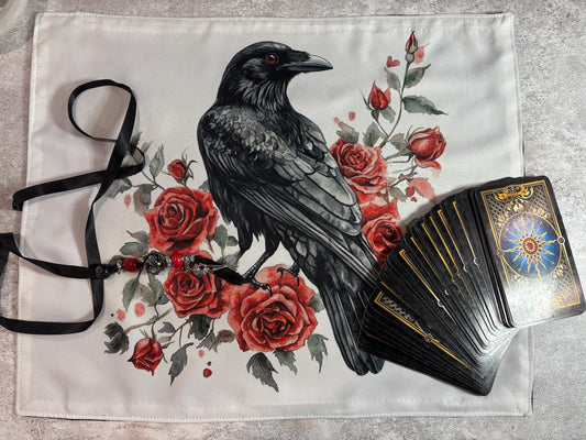 Crow and Roses Tarot Deck Wrap & Reading Mat