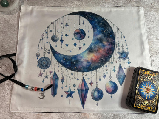 Moon & Crystals Tarot Deck Wrap, Reading Mat