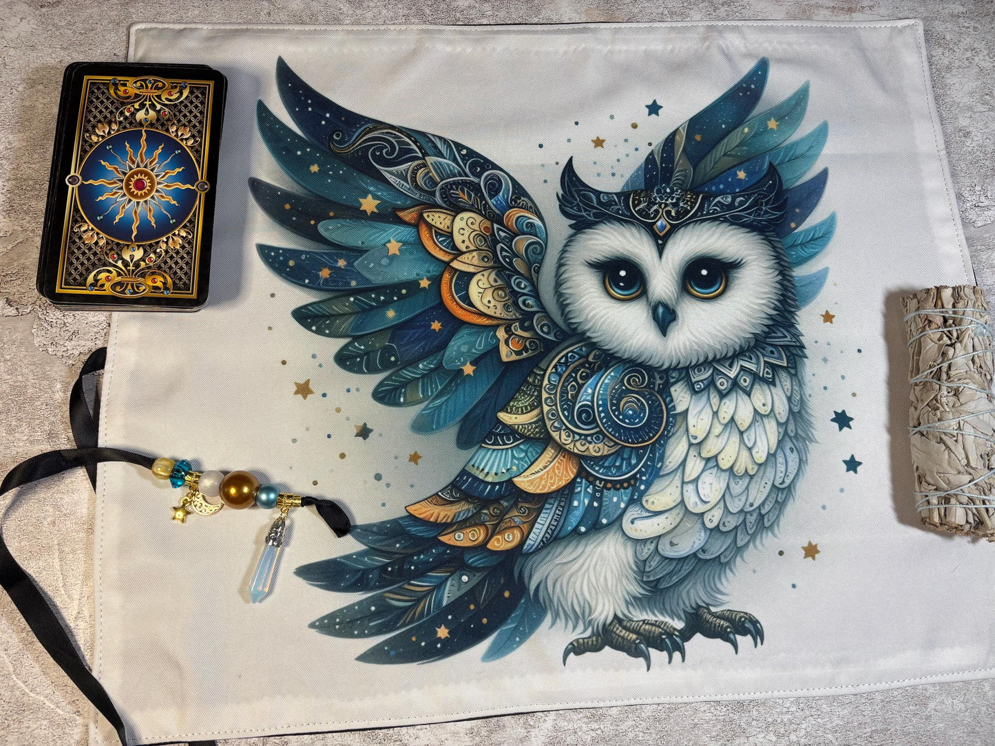 Blue Owl Tarot Deck Wrap & Reading Mat