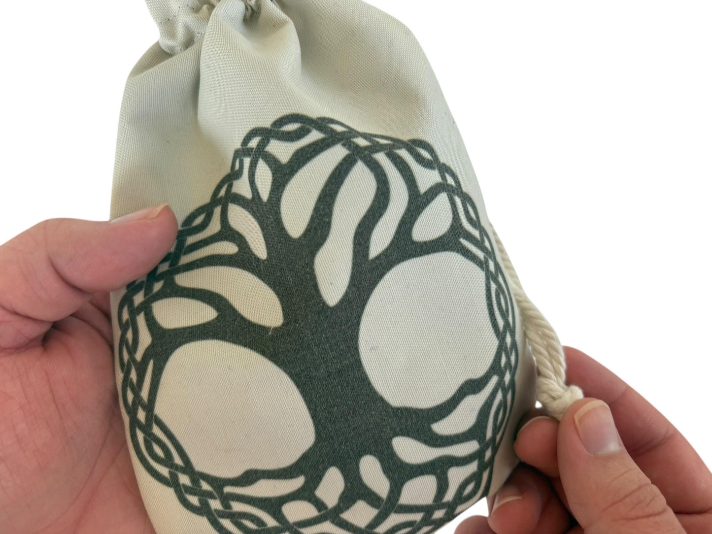 Rune Casting Pouch with World Tree – Handmade Mystic Charm Storage Bag for Ritual, Divination & Norse and Pagan Traditions