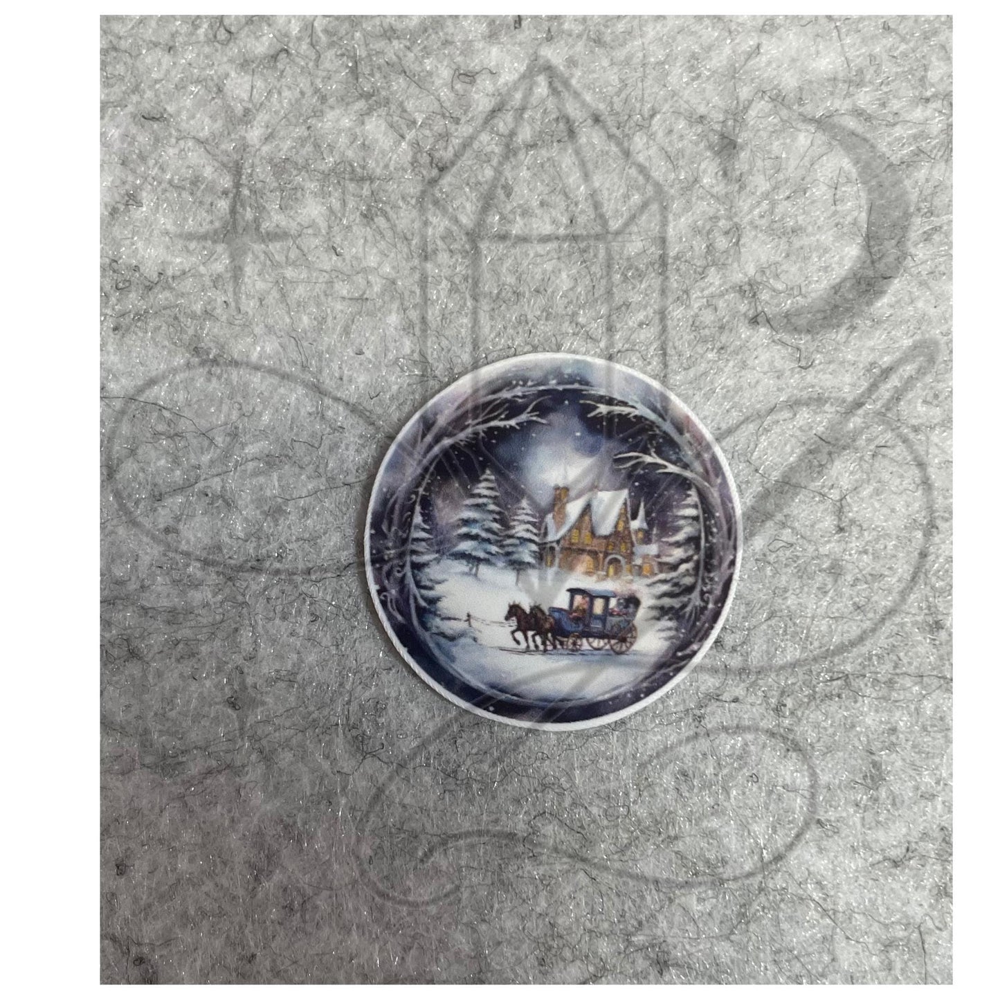 Gothic Christmas Sticker Set – 14 Glossy 1" Round Stickers