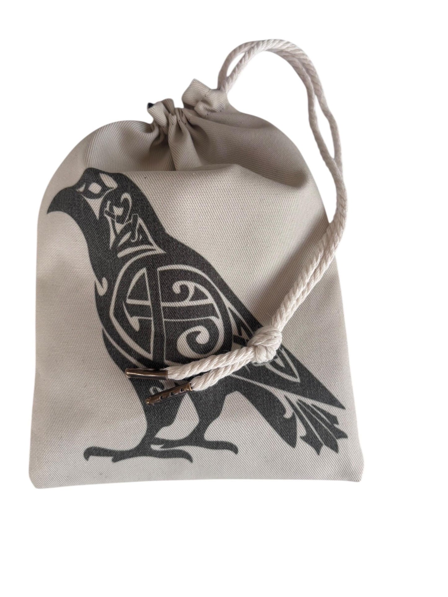 Rune Casting Pouch with Raven – Handmade Mystic Charm Storage Bag for Ritual, Divination & Norse and Pagan Traditions