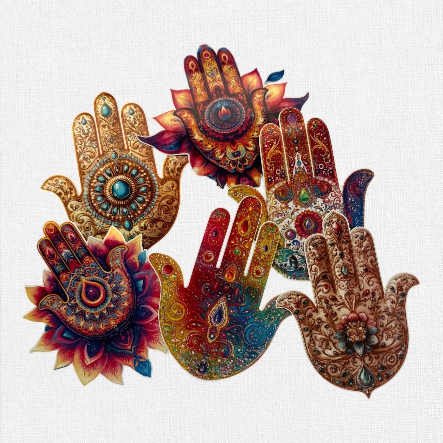 Set of 6 Hamsa Hand Vinyl Stickers