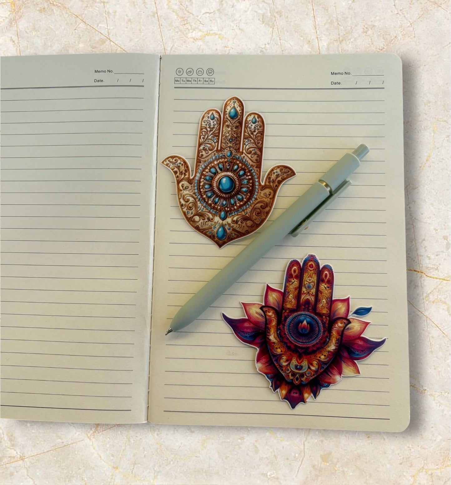 Set of 6 Hamsa Hand Vinyl Stickers