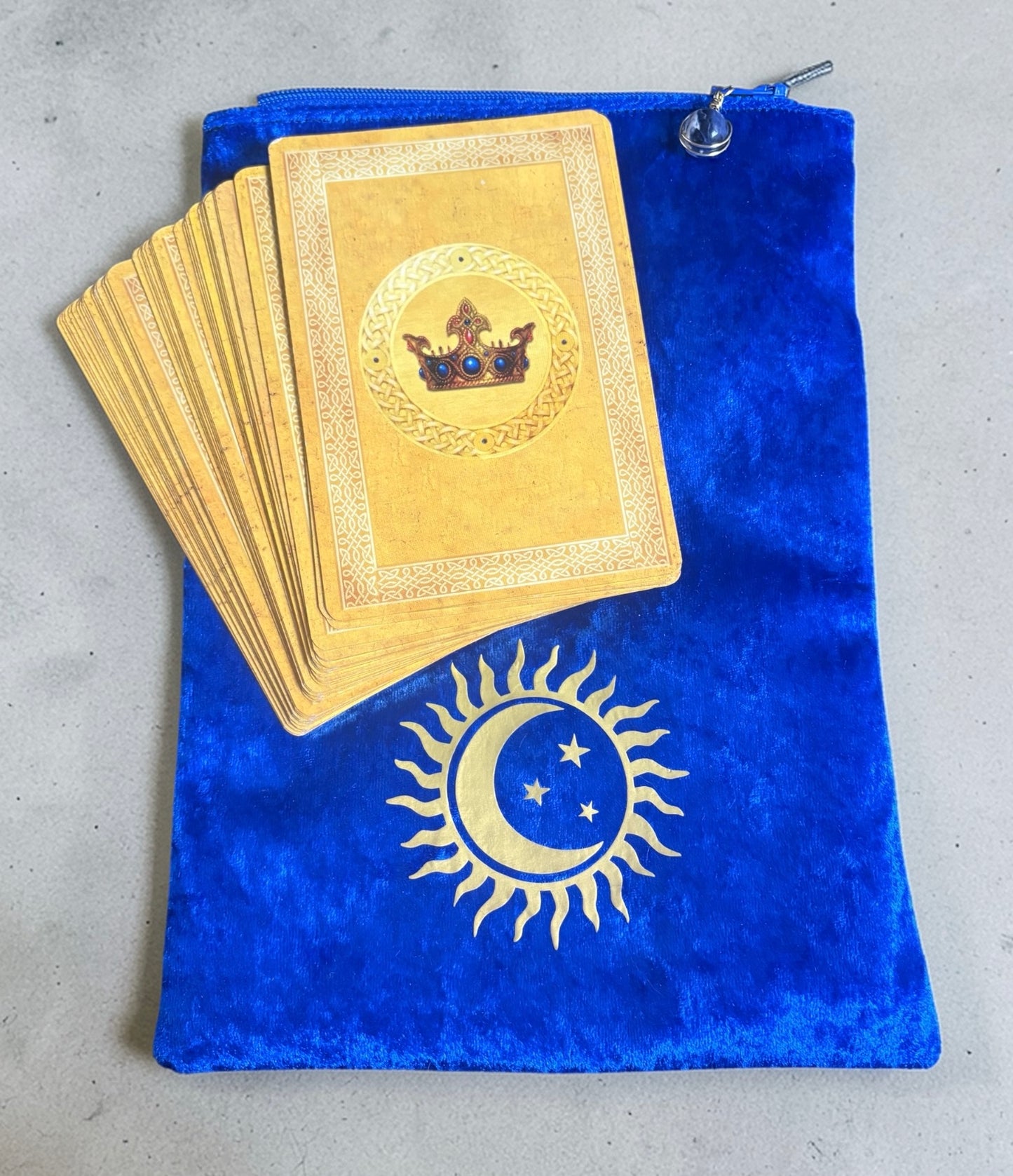 Handmade Velvet Tarot Zipper Pouch Large | Satin Lined Storage for Cards, Crystals & Ritual Tools | Customizable Divination Bag
