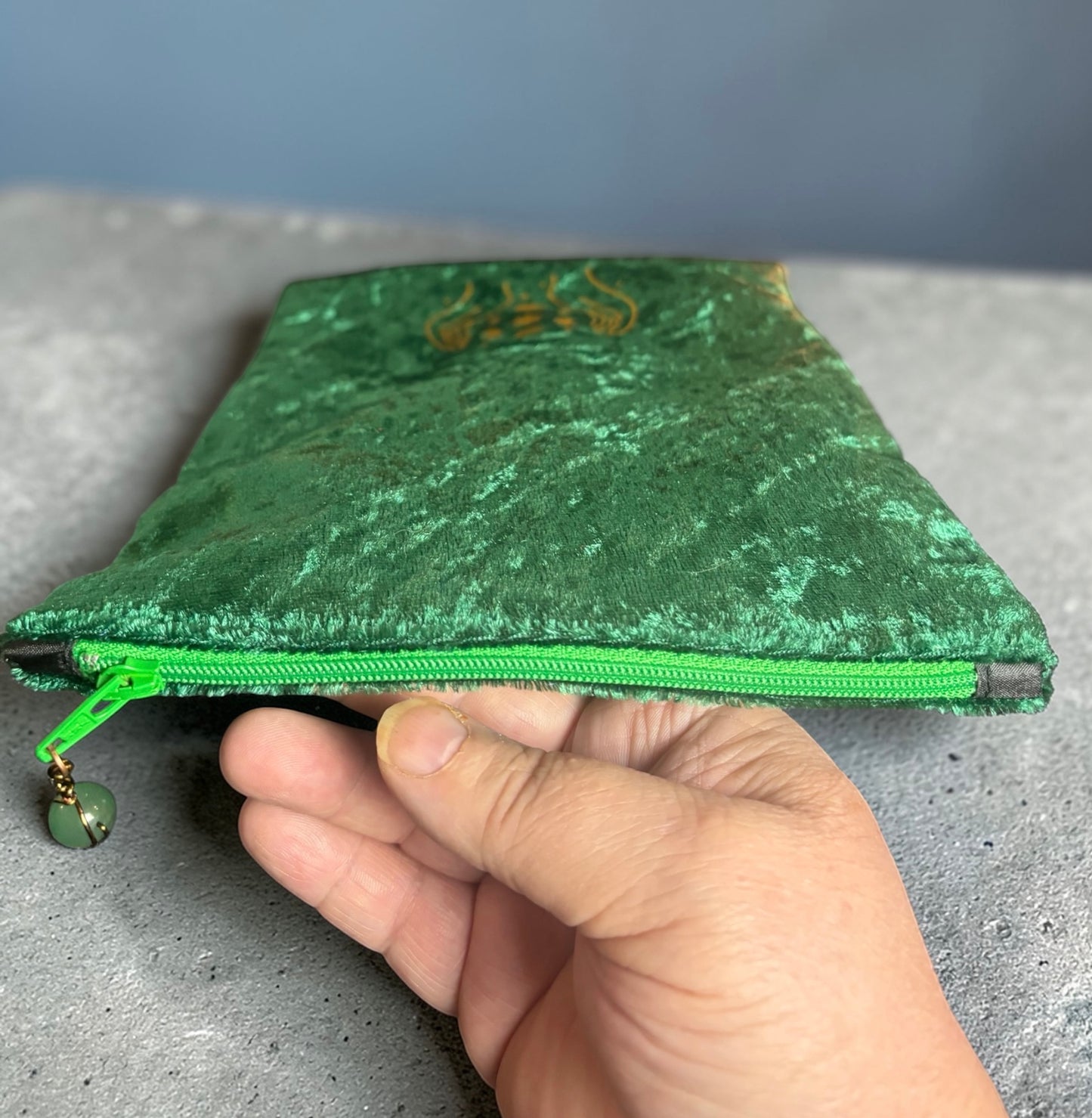 Handmade Velvet Tarot Zipper Pouch Large | Satin Lined Storage for Cards, Crystals & Ritual Tools | Customizable Divination Bag