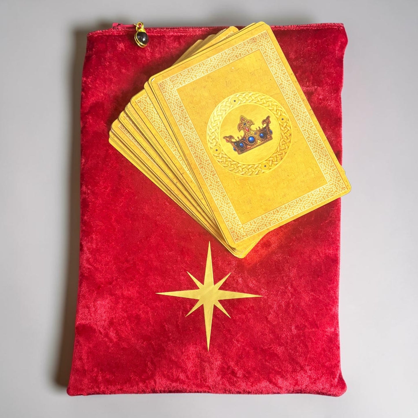 Handmade Velvet Tarot Zipper Pouch Large | Satin Lined Storage for Cards, Crystals & Ritual Tools | Customizable Divination Bag